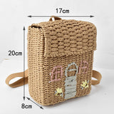Weiyinxing style double-shoulder straw woven bag with hand-carrying woven backpack