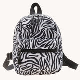 Weiyinxing Women Zebra Leopard Cow Print Backpacks Nylon Shoulder Bag Students High School Small Book Bag Female Mini Rucksack mochila
