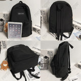 Weiyinxing Black Ladies Backpacks Kawaii Girl School Nylon Bag Teen College Student Female Backpack Waterproof Cute Women Bags Fashion