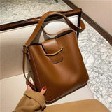 Weiyinxing Simple PU Leather Bucket Crossbody Bags for Women 2024 Luxury Designer Lady Shoulder bags Ladies Handbags 2 Pcs/set