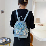 Weiyinxing Designer Small Women Backpack Soft Flower Pattern Mini Female Shoulder Bags School Backpacks Bag for Teenage Girls Purses