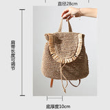 Weiyinxing straw woven backpack leisure tassel straw bag woven bag female ins with the same seaside vacation beach bag