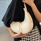 Weiyinxing Advanced Crescent-shaped Bag For Women PU Leather Shoulder Bag Solid Color Underarm Bag Designer Lady Handbag Purse