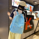 Weiyinxing Quality Waterproof Solid Color Nylon Women Backpack College Style Travel Rucksack School Bags for Teenage Girl Boys New