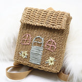 Weiyinxing style double-shoulder straw woven bag with hand-carrying woven backpack