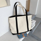Weiyinxing Women's Bag Canvas Striped Handbag Large Capacity Single Shoulder Bag Simple Designer For Female Casual Tote Shopper Handle Bags
