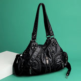 Weiyinxing Shoulder Bag Female Soft PU Leather Handle Bag Large Capacity Crossbody Bag Vintage Lady Handbag Casul Multicolor Pouch