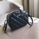 Weiyinxing PU Leather Messenger Women Bag Girls Ladies Shoulder Bags Black Plaid Lattice Small Crossbody Bags Handbag