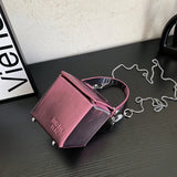 Weiyinxing Crossbody Bags For Elegant Women 2024 Luxury Designer Handbag Laser TPU Cube Evening Bag Chain Mini Coin Cosmetic Purse