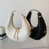 Weiyinxing Advanced Crescent-shaped Bag For Women PU Leather Shoulder Bag Solid Color Underarm Bag Designer Lady Handbag Purse