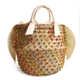 Weiyinxing Buy Summer Holiday Beach Bag with Pearl Ladies Woven Bucket Diamond Bag Designer Hot Handbags