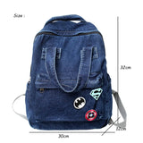 Weiyinxing Fashion Women's Backpack Denim Travel Backpacks College Student School Bag for Teenager Girls Female Shoulder Bags Book Bag
