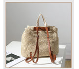 Weiyinxing straw woven backpack leisure tassel straw bag woven bag female ins with the same seaside vacation beach bag