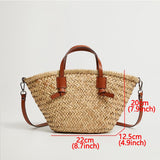 weiyinxing Wicker Woven Basket Bags Rattan Women Handbags Summer Beach Straw Large Capacity Tote Big Shoulder Crossbody Bag 2023 0409