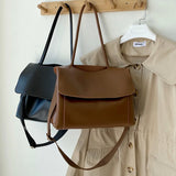 Weiyinxing women handbag Large Capacity Wide Strap Shoulder Bags for female Casual big Totes Solid color Pu Leather messenger bag