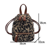 Weiyinxing Women Mini Backpack High Quality Leopard Nylon Shoulder Bag Small Backpack School Bags for Teenage Girls Travel Rucksack