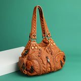 Weiyinxing Shoulder Bag Female Soft PU Leather Handle Bag Large Capacity Crossbody Bag Vintage Lady Handbag Casul Multicolor Pouch