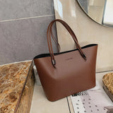 Weiyinxing Women Tote Bag Female Soft Leather Shoulder Bag Fashion Solid Color Top-handle Bag Shopping Tote Gilrs Weekend Bag Bolsas