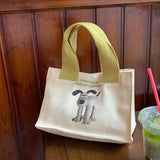 Weiyinxing Lunch Bag for Women Funny Cute Dog Cartoon Bentobreakfast Food Box Student All-match Tote Bag Portable Picnic Travel
