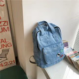 Weiyinxing Fashion Women's Backpack Denim Travel Backpacks College Student School Bag for Teenager Girls Female Shoulder Bags Book Bag