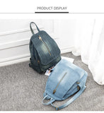 Weiyinxing Denim Canvas Women Backpack Big Capacity High Quality female School Bag Casual Jeans Travel shoulder Bag Rucksack Mochila