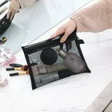 Weiyinxing Fashion Mesh Makeup Bag Women 2024 Cosmetic Bag Simple Toiletry Bag Travel Organizer Cosmetics Bags S/M/L Set Make Up Bag