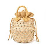 Weiyinxing Buy Summer Holiday Beach Bag with Pearl Ladies Woven Bucket Diamond Bag Designer Hot Handbags