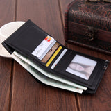 Weiyinxing Ultra-thin Short Sequined Men Wallets with Coin Bag Black Purse Men Wallet Male Small Money Dollar Slim Card Case Carteira