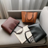 Weiyinxing PU Leather Tote Bag Women New Popular Chains Shoulder Bag Large Capacity Handbag Female Shopping Handle Bag Lady Purse