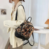 Weiyinxing Designer Small Women Backpack Soft Flower Pattern Mini Female Shoulder Bags School Backpacks Bag for Teenage Girls Purses