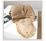 Weiyinxing straw woven backpack leisure tassel straw bag woven bag female ins with the same seaside vacation beach bag