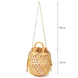 Weiyinxing Buy Summer Holiday Beach Bag with Pearl Ladies Woven Bucket Diamond Bag Designer Hot Handbags