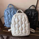 Weiyinxing Space Padded Down Backpack Fashion Large Capacity Backpack Female Shoulder Cotton Quilted School Bag Mochilas Femininas