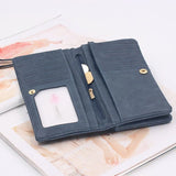 Weiyinxing Capacity Women's Dull Polish Leather Wallet Double Zipper Clutch Wristlet Purse Phone Coin Card Holder Multi-pocket Wallet