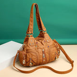 Weiyinxing Shoulder Bag Female Soft PU Leather Handle Bag Large Capacity Crossbody Bag Vintage Lady Handbag Casul Multicolor Pouch