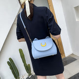 Weiyinxing Autumn Sailor Moon Ladies Handbag Cat Shape Chain Women Shoulder Bag PU Leather Bag Women Tote Bag Crossbody Leather Wallet