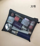 Weiyinxing Mesh Cosmetic Bag With Zipper Portable Makeup Bag Women Makeup Pouch Neceser Mujer Toiletry Bag Travel Organizer Neceser