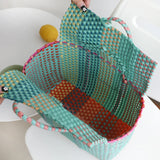 Weiyinxing color Women Durable Weave Beach Bag Woven Bucket Bag Casual Tote Handbags Bags Popular Receive straw plastic braided basket