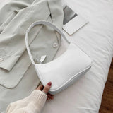 Weiyinxing Solid Color Small PU Leather Shoulder Bags For Women 2024 Summer Simple Underarm Bags And Purses Female Travel Totes