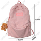 Weiyinxing Black Ladies Backpacks Kawaii Girl School Nylon Bag Teen College Student Female Backpack Waterproof Cute Women Bags Fashion