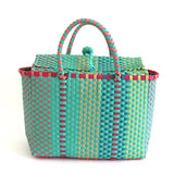 Weiyinxing color Women Durable Weave Beach Bag Woven Bucket Bag Casual Tote Handbags Bags Popular Receive straw plastic braided basket