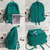 Weiyinxing Solid Color Fashion School Bag College Student Women Backpack Trendy Travel Lady Laptop Cute Backpack Green New Female Bag