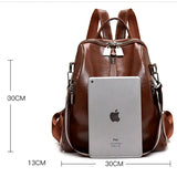 Weiyinxing Fashion High Quality Women's Leather Backpack Ladies Double Shoulder Bag Large Capacity Backpacks for School Teenage Girls