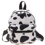 Weiyinxing Women Zebra Leopard Cow Print Backpacks Nylon Shoulder Bag Students High School Small Book Bag Female Mini Rucksack mochila