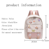 Weiyinxing Girls Nylon Backpack INS Fashion Waterproof Backpack Teenager Cute Student School Bag Lady Large Capacity Simple Travel Bag
