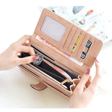 Weiyinxing Departments Faux Suede Long Wallet Women Matte Leather Lady Purse High Quality Female Wallets Card Holder Clutch Carteras