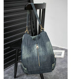 Weiyinxing Denim Women backpack Big Jean multifunctional backpack female shoulder bag Casual Travel Bags Rucksack blue Mochila Bols