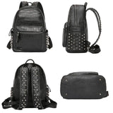 Weiyinxing rivets men backpack Large capacity Crocodile pattern man laptop backpack 15.6 Casual Travel bag pu leather Bagpack black