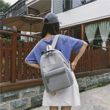 Weiyinxing Teenager Canvas Backpack Gril Boy Schoolbag Softback Solid Color Casual Soft Handle mochilas mujer Escolar rucksack