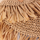 weiyinxing Round Tassel Women Straw Bag Designer Spike Paper Rattan Shoulder Bags Large Casual Handbags Summer Beach Woven Purses